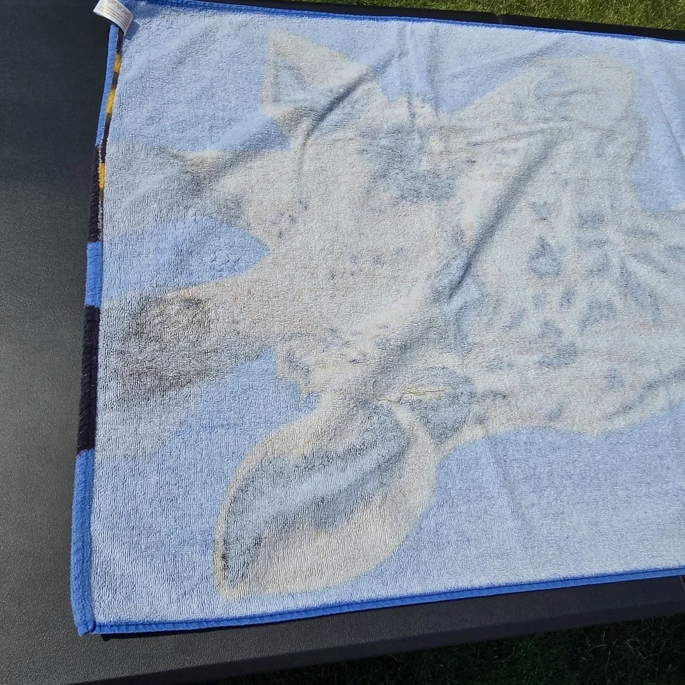 Vintage 80s TerriMondo Retro Giraffe Beach Towel 56x28 100% Cotton Israel